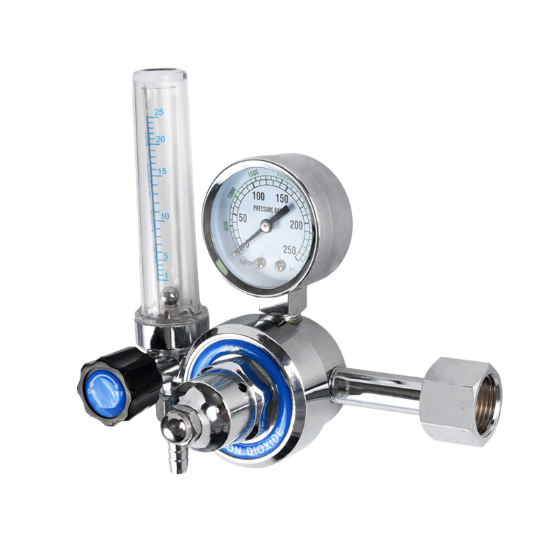 Regulador de CO2 de dióxido de carbono no calentado Regulador de gas de latón completo con caudalímetro