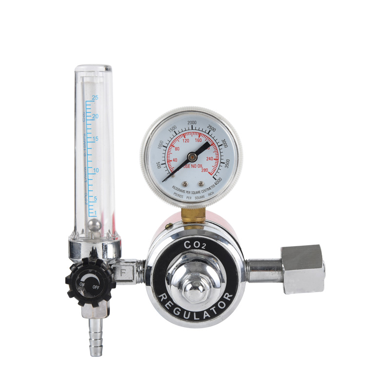 Regulador de CO2 de dióxido de carbono de tipo calentado Regulador de gas de latón completo con presión ajustable