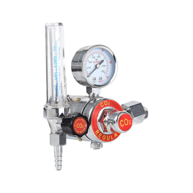 Regulador de CO2 de dióxido de carbono de tipo calentado Regulador de gas de latón completo con presión ajustable